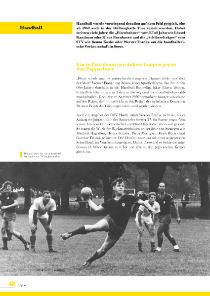 In den 1960er-Jahren wurde im Soester Jahnstadion noch Feldhandball gespielt.